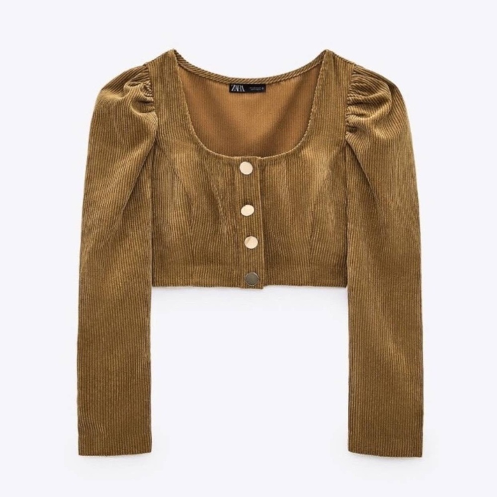 ‼️SOLD‼️🆕Zara Corduroy Crop Top XS